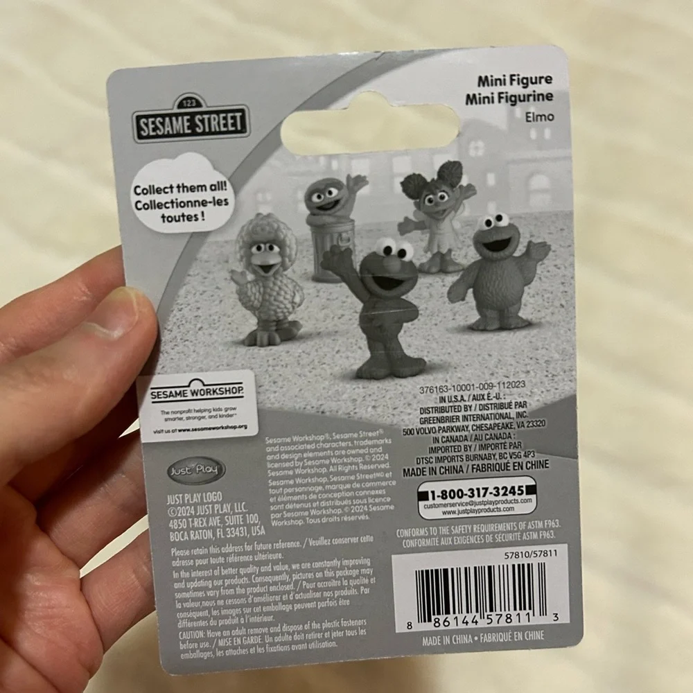 Sesame Street Mini Figure with Bonus Card Set Abby/Big Bird/Elmo 3 PCs